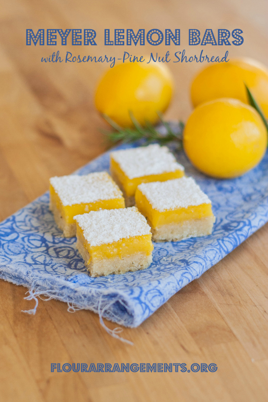 Meyer Lemon Bars with RosemaryPine Nut Shortbread