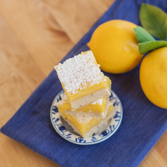 Meyer Lemon Bars with RosemaryPine Nut Shortbread