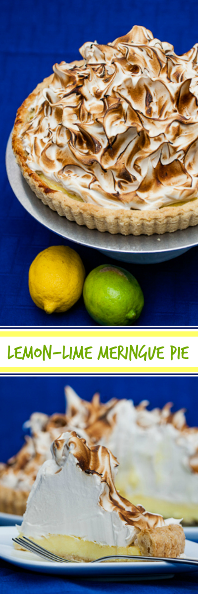 This lemon-lime meringue pie's tart lemon-lime filling could really stand alone, but the sweet billowing mass of meringue transforms a simple pie into a festive extravagance. A perfect special occasion dessert!