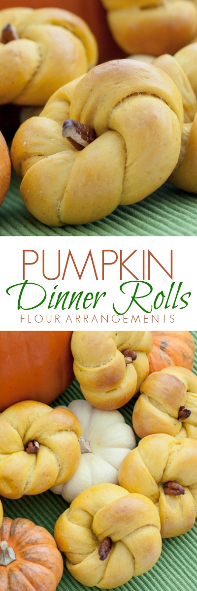 Pale orange in hue with pecan slivers for stems, these tender, subtly-spiced Pumpkin Rolls make for a great snack or dinner accompaniment.