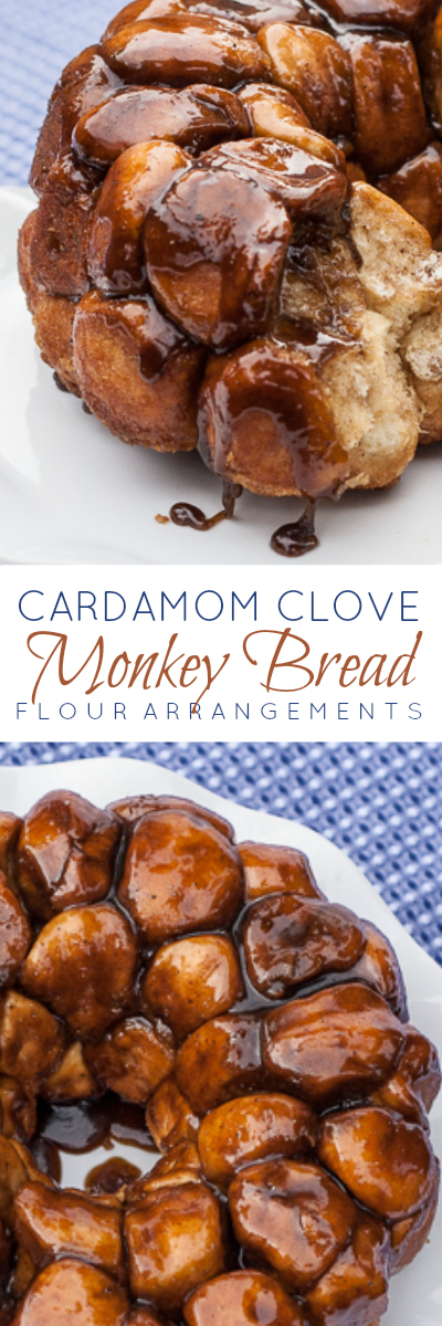 Warm, tender pull-apart bread oozing with caramelized cardamom-clove brown sugar makes Cardamom-Clove Monkey Bread pure comfort food.