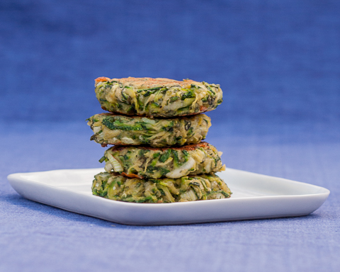 Zucchini Pancakes with Basil & Blue Cheese | Flour Arrangements