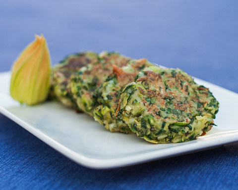 Zucchini Pancakes with Basil & Blue Cheese | Flour Arrangements