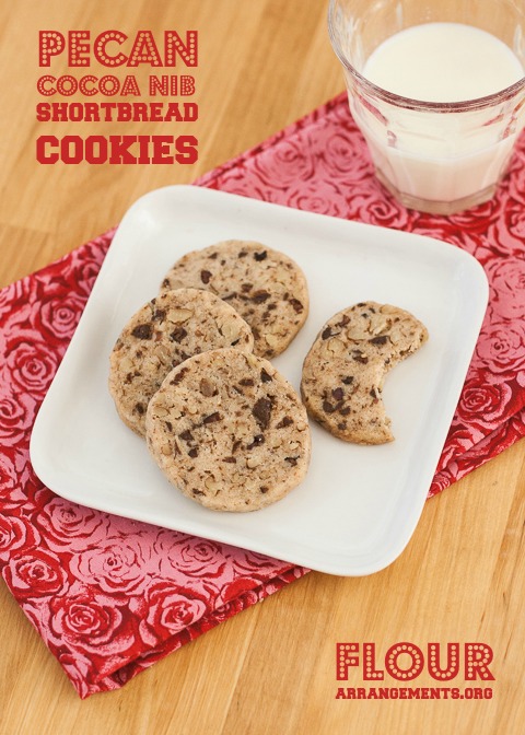 Pecan-Cocoa Nib Shortbread Cookies | Flour Arrangements