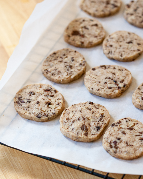 Pecan-Cocoa Nib Shortbread Cookies | Flour Arrangements