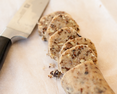 Pecan-Cocoa Nib Shortbread Cookies | Flour Arrangements