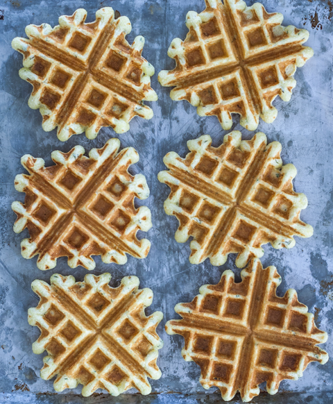 Creamed Turkey with Thyme-Cornmeal Waffles | Flour Arrangements