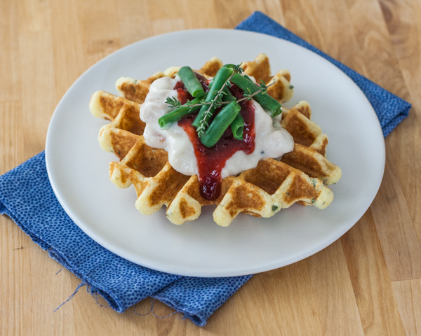 Creamed Turkey with Thyme-Cornmeal Waffles | Flour Arrangementsd turkey with waffles-5