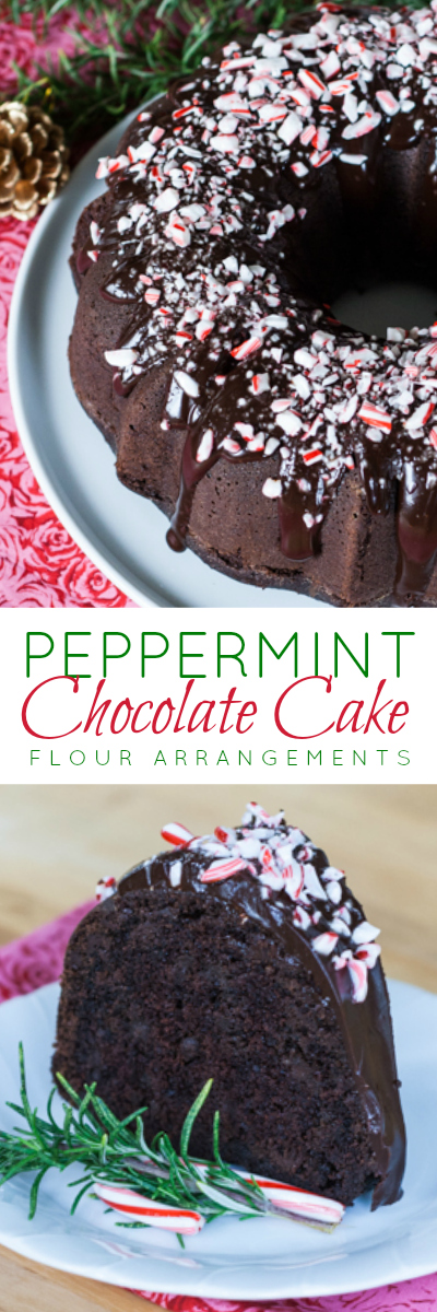 Deep and rich, this Peppermint Chocolate Cake gets a cool, refreshing burst from both peppermint extract and schnapps. Topped with peppermint ganache and crushed candy canes, it’s a breathtaking holiday dessert.