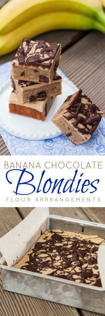 Full of sweet banana flavor and bursts of deep, rich chocolate, these Banana-Chocolate Blondies take this great flavor combination to new heights. Penuche frosting and a drizzle of chocolate add tempting, extraordinary flair to these tasty little bars. A potluck recipe.