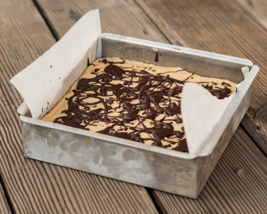 Banana-Chocolate Blondies with Penuche Frosting | Flour Arrangements