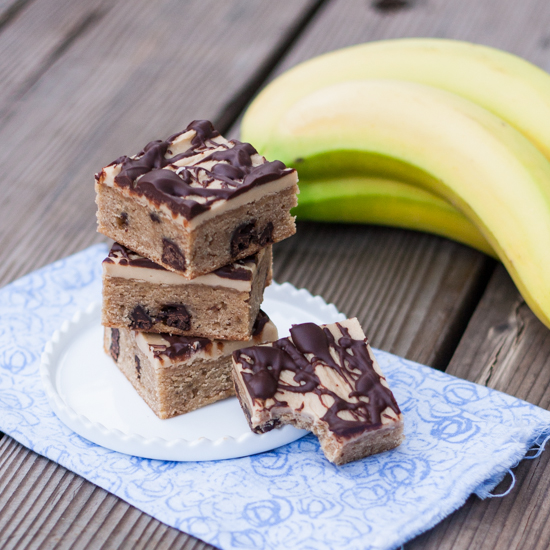 Banana-Chocolate Blondies with Penuche Frosting | Flour Arrangements