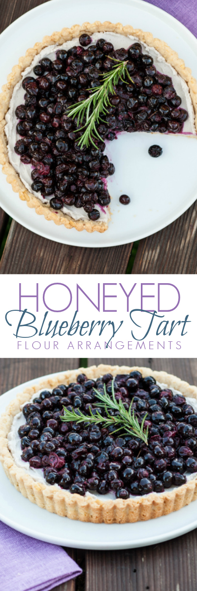 This Honeyed Blueberry Tart mingles honey's distinctive sweetness with flavorful roasted berries and smooth mascarpone cream. A perfect recipe for showcasing fresh blueberries.