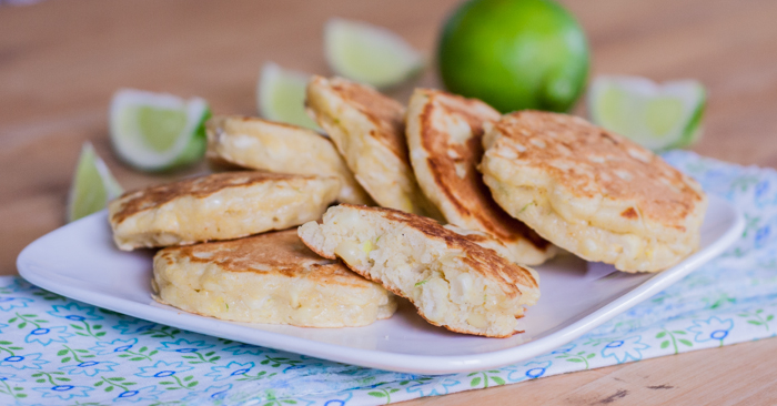 Savory Corn Pancakes with Lime-Cilantro Sour Cream | Flour Arrangements