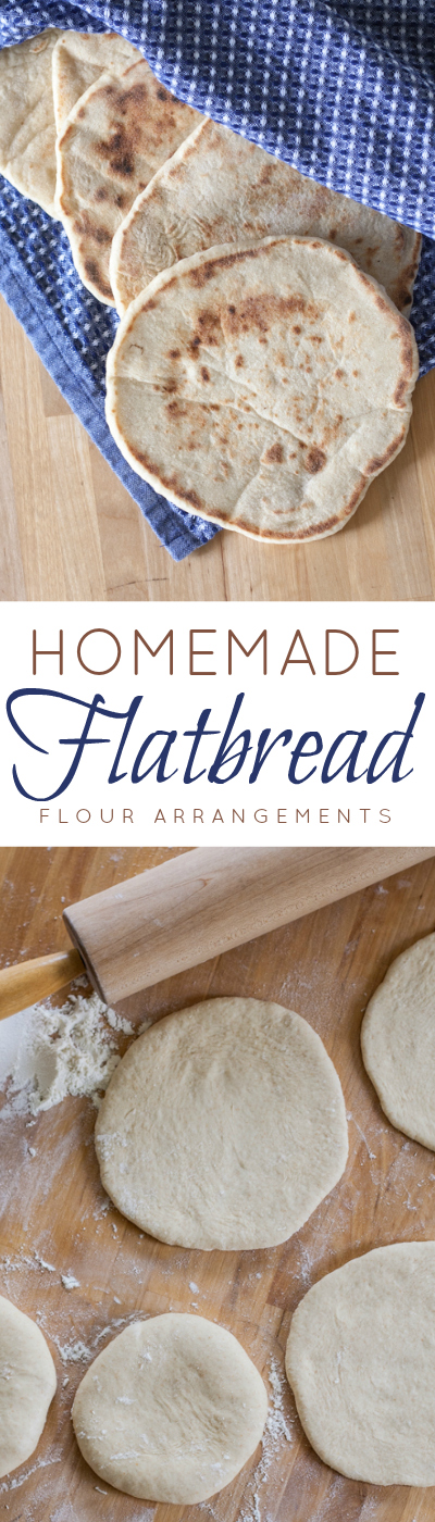 Soft and chewy homemade flatbread is simple to make and super versatile. Use it for sandwiches, serve it with dinner, or dip it in hummus!