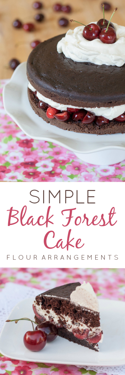 This rustic cake combines all the elements of a fancy Black Forest Cake -- chocolate cake, cherries, whipped cream, and kirsch -- in the simplest form.