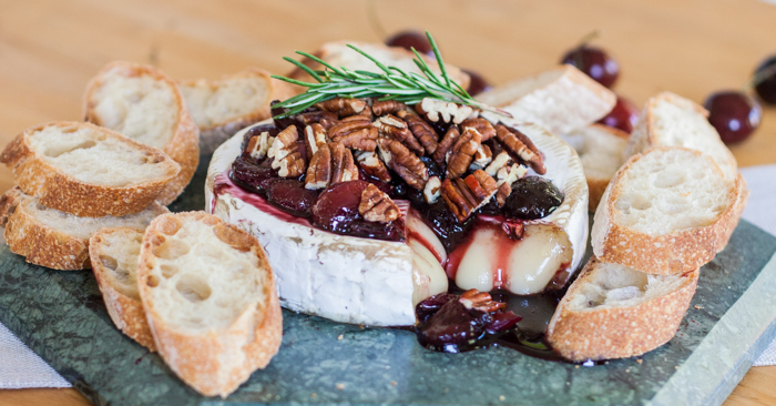 Baked Brie with Honeyed Cherries & Toasted Pecans | Flour Arrangements