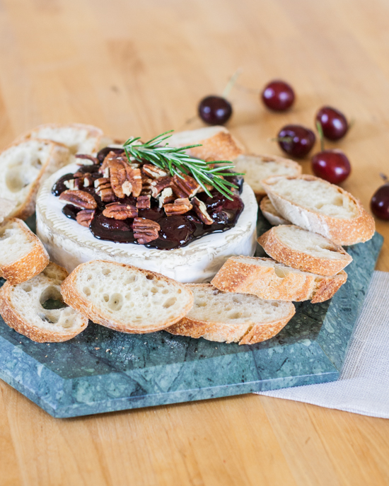 Baked Brie with Honeyed Cherries & Toasted Pecans | Flour Arrangements