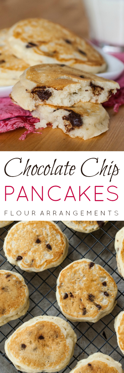 Light in texture and sweet and tangy in flavor -- with added indulgence from gooey chocolate -- these Chocolate Chip Pancakes are a simple, fast breakfast treat.