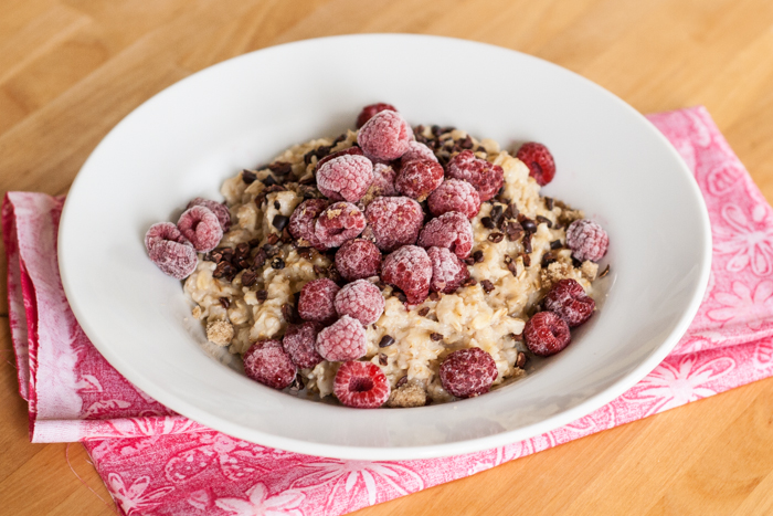 Oatmeal with Raspberries and Cocoa Nibs | Flour Arrangements