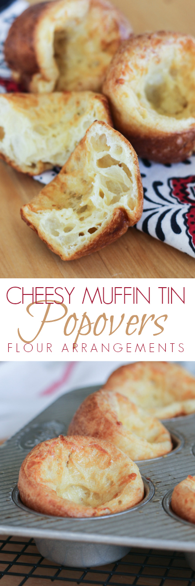 Rich, cheesy muffin tin popovers deliver a delicately crisp exterior with a light and fluffy interior. This simple recipe is great for kids to prepare!