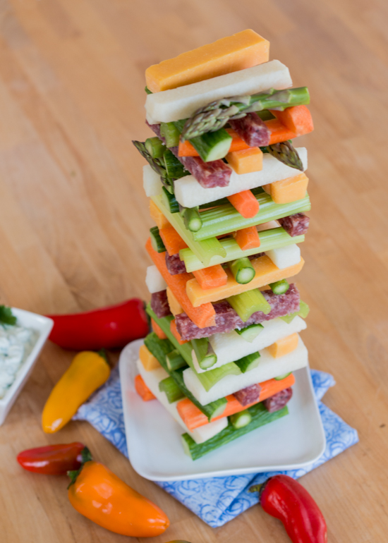 Jenga Veggie Tower | Flour Arrangements