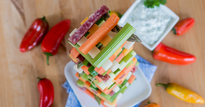 Jenga Veggie Tower | Flour Arrangements