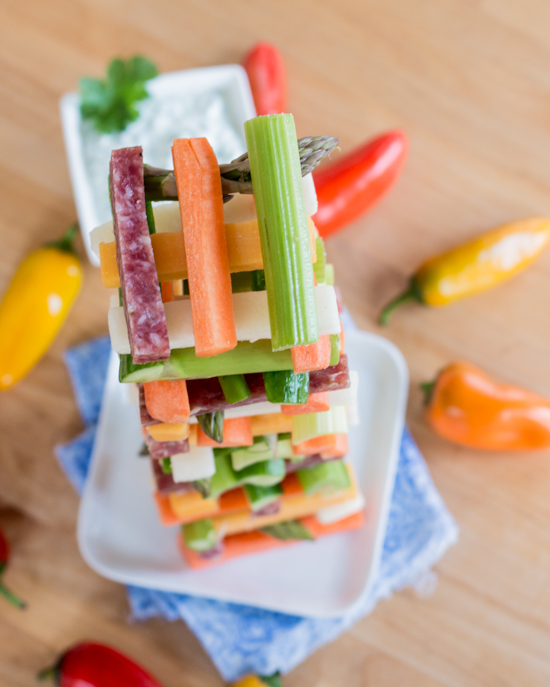 Jenga Veggie Tower | Flour Arrangements