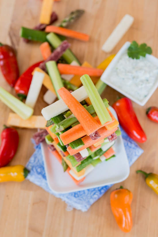 Jenga Veggie Tower | Flour Arrangements