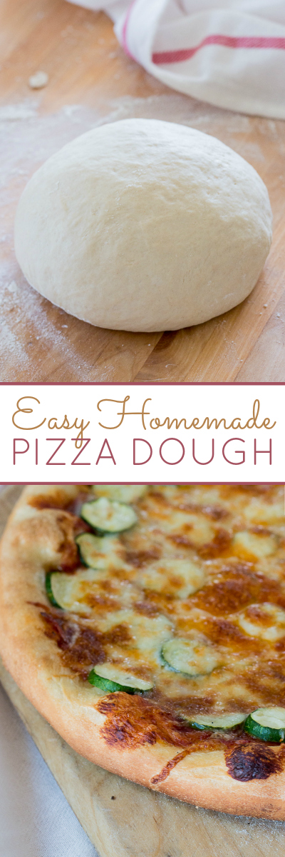 This basic Homemade Pizza Dough recipe works well in a standing electric mixer, but it's super satisfying to prepare it by hand, too.