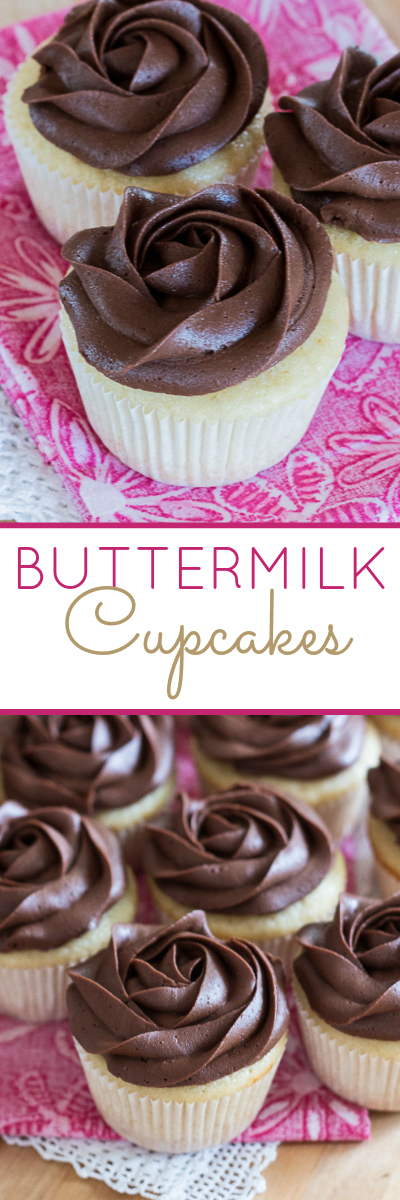 These tender Buttermilk Cupcakes are full of sweet vanilla flavor. This mix-by-hand recipe is just as easy to prepare as box-mix cupcakes, but it tastes infinitely better.