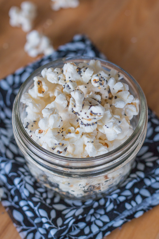 Crunchy and salty, with bursts of garlic, onion, sesame, and poppy seeds, this everything popcorn is the best thing since sliced everything bagels. Give your next batch of popcorn some serious flavor by stirring in homemade everything mix.