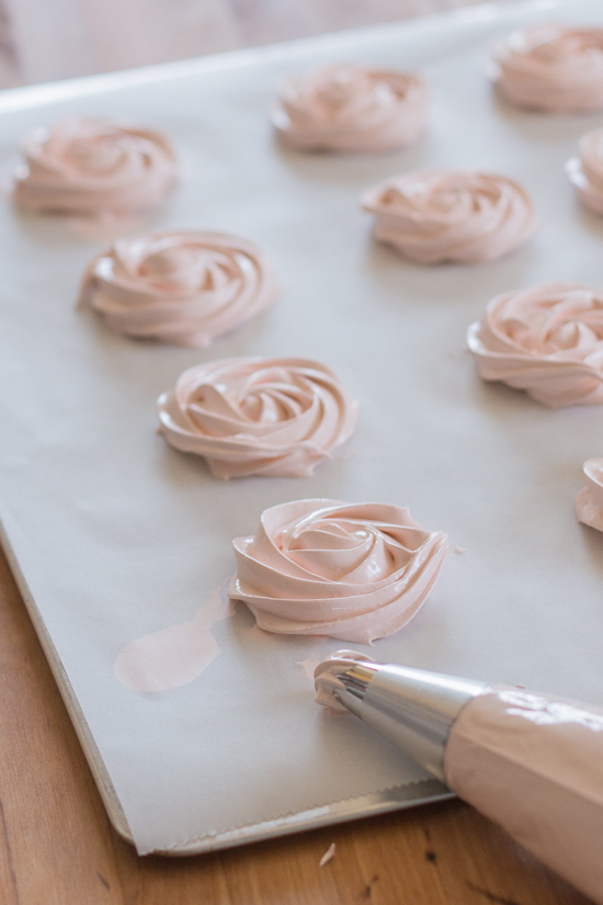 Light and crunchy, these grapefruit meringues taste spectacular on their own or as sweet accompaniment to a bowl of ice cream or fresh berries and cream. These pretty pastel roses would make a perfect edible decoration for a wedding or bridal shower.