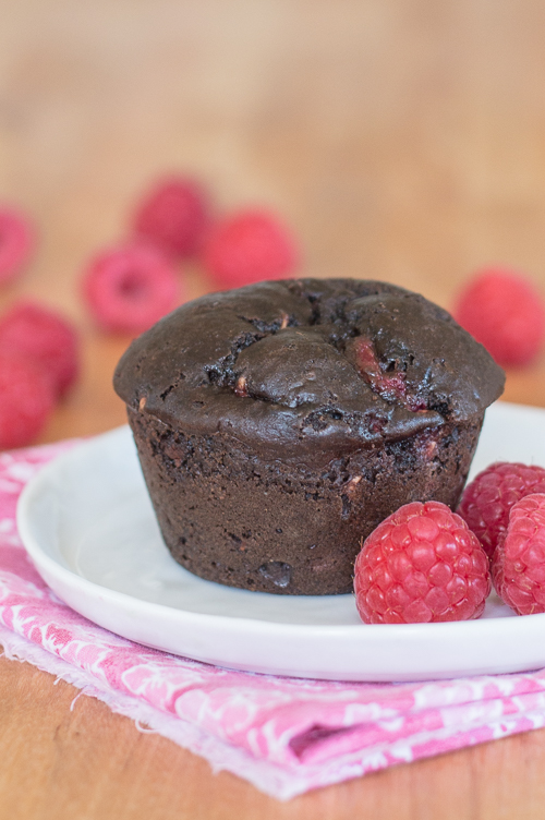 Cocoa powder imparts bittersweet chocolate flavor and juicy raspberries add tart sweetness to these Chocolate Raspberry Muffins. This quick, easy snack recipe is a serious crowd pleaser.