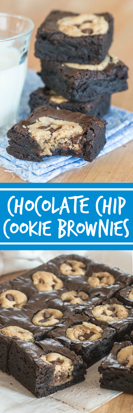 Why choose between cookies and brownies when you can have both? Enjoy rich chocolate brownies and chocolate chip cookies in one decadent bite. This mix-by-hand recipe for chocolate chip cookie brownies is surprisingly simple to prepare.