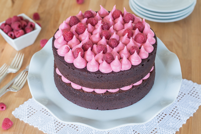 Raspberry Chocolate Layer Cake