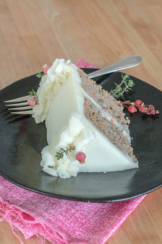 Surprise your friends and family on April Fools' Day with this comfort-food-gone-fancy Meatloaf Cake. Each slice delivers a perfect serving of savory, flavorful meatloaf covered with smooth, creamy Gruyere mashed potatoes.