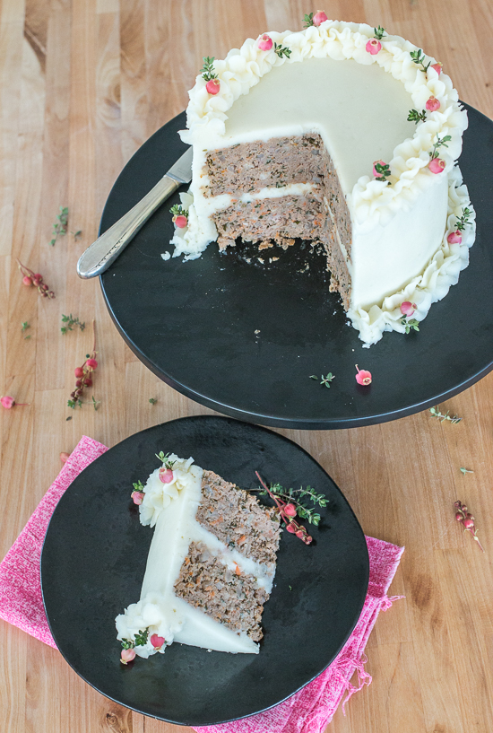 Surprise your friends and family on April Fools' Day with this comfort-food-gone-fancy Meatloaf Cake. Each slice delivers a perfect serving of savory, flavorful meatloaf covered with smooth, creamy Gruyere mashed potatoes.