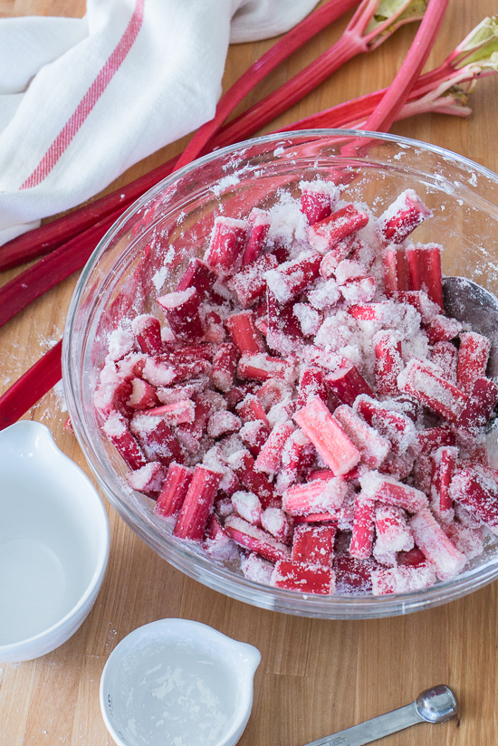 Sweet and tangy, this straight-up rhubarb pie shines a spotlight on the tantalizing flavor of  rhubarb's bright crimson stalks. A rich buttery pastry crust provides the perfect backdrop for this pleasantly sour filling.