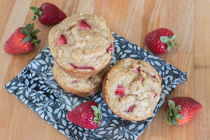 These Strawberry Oat Muffins deliver bursts of fresh strawberry goodness in a tender, hint-of-vanilla packaging. Perfect for breakfast, brunch or snack time, this quick and easy recipe produces flavorful, delightfully textured muffins that disappear in a flash.