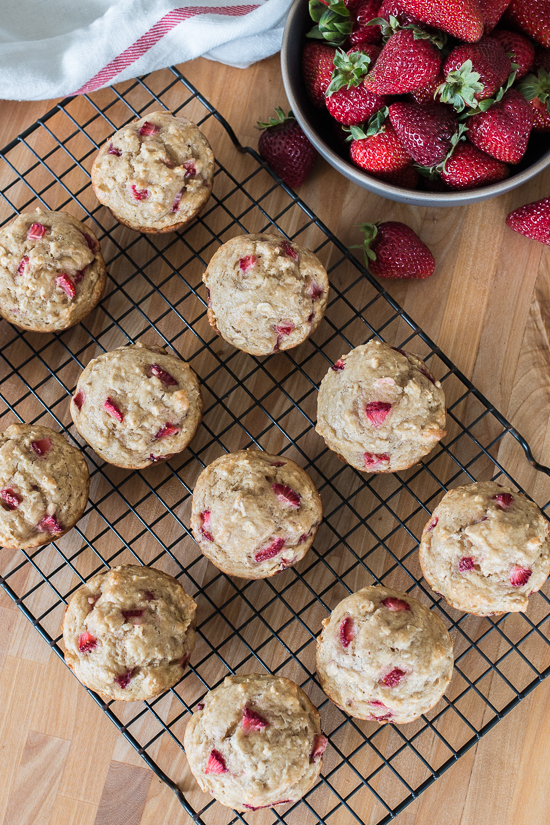 These Strawberry Oat Muffins deliver bursts of fresh strawberry goodness in a tender, hint-of-vanilla packaging. Perfect for breakfast, brunch or snack time, this quick and easy recipe produces flavorful, delightfully textured muffins that disappear in a flash.