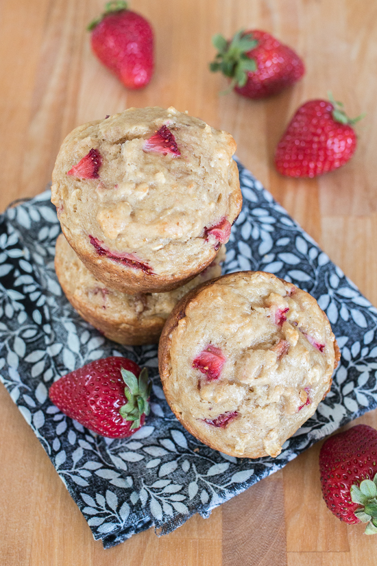 These Strawberry Oat Muffins deliver bursts of fresh strawberry goodness in a tender, hint-of-vanilla packaging. Perfect for breakfast, brunch or snack time, this quick and easy recipe produces flavorful, delightfully textured muffins that disappear in a flash.