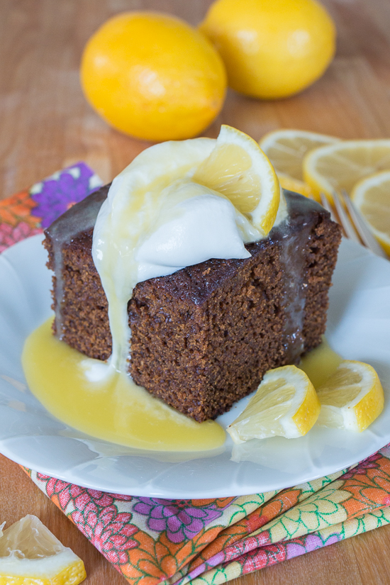 Moist and deeply spiced, this Old Fashioned Gingerbread recipe delivers comfort food at its best. With a dollop of whipped cream and a drizzle hot lemon sauce, the warm spices and earthy molasses richness of this classic American quick bread make it a superb fall treat.