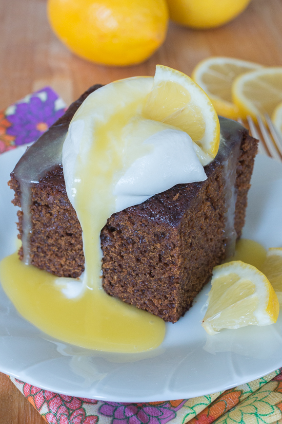 Moist and deeply spiced, this Old Fashioned Gingerbread recipe delivers comfort food at its best. With a dollop of whipped cream and a drizzle hot lemon sauce, the warm spices and earthy molasses richness of this classic American quick bread make it a superb fall treat.