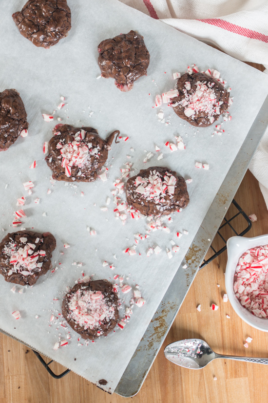 With crushed candy canes both inside and out, these rich, decadent Chocolate Peppermint Cookies add festive color and flavor to the holiday season! 