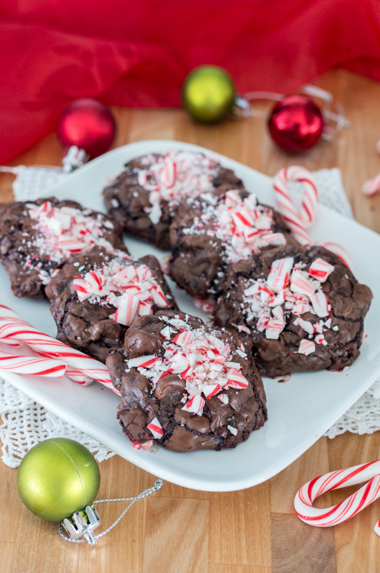 With crushed candy canes both inside and out, these rich, decadent Chocolate Peppermint Cookies add festive color and flavor to the holiday season! 