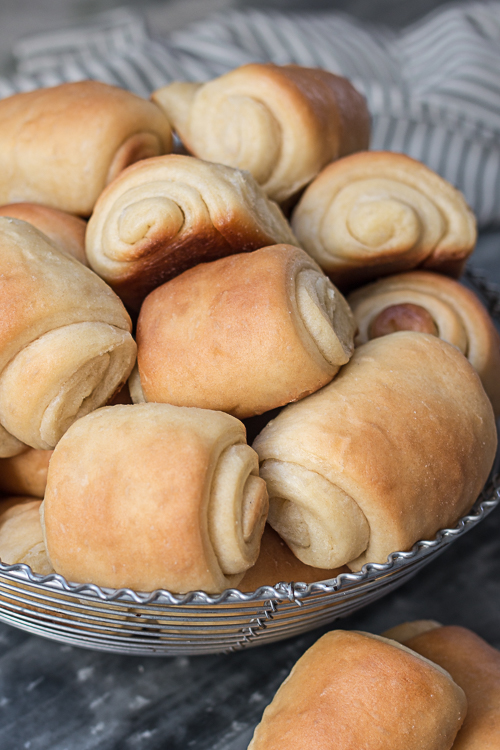 With butter mixed into the dough, butter spread over the dough during shaping, and butter slathered on top straight from the oven, these Buttery Spiral Rolls certainly earn their name. In addition to their richness, they’re fluffy, tender, and so satisfying to unroll while eating. 