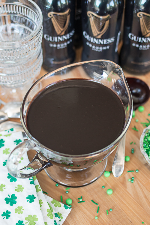 Turn a simple hot fudge sundae into a St. Patrick's Day treat with this easy Guinness Hot Fudge Sauce recipe. 