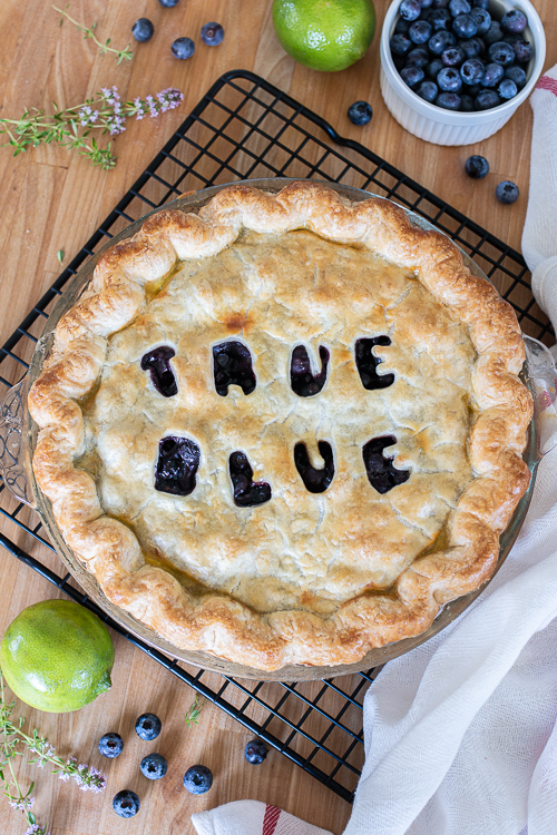 With tangy citrus tones from fresh lime juice and zest, this maple syrup-sweetened Blueberry Pie makes a perfect summer-time dessert. 