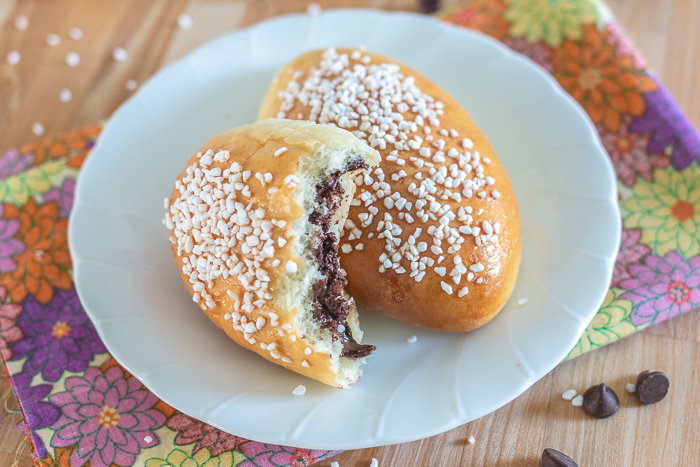 Chocolate-Stuffed Buns combine tender, rich dough and warm, luscious chocolate in a satisfying, not-too-sweet treat.